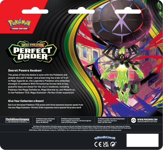 Pokémon Perfect Order 3 Pack Blister Chikorita back view