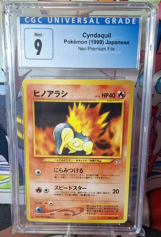 Cyndaquil Neo Premium file 1 (JP) Unnumbered Promos (1999) Promo 155 CGC 9
