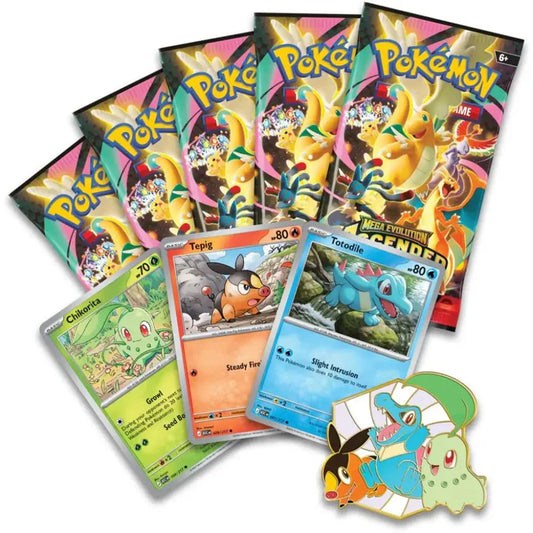 Pokémon Ascended Heroes First Partners Deluxe Pin Collection pins and contents
