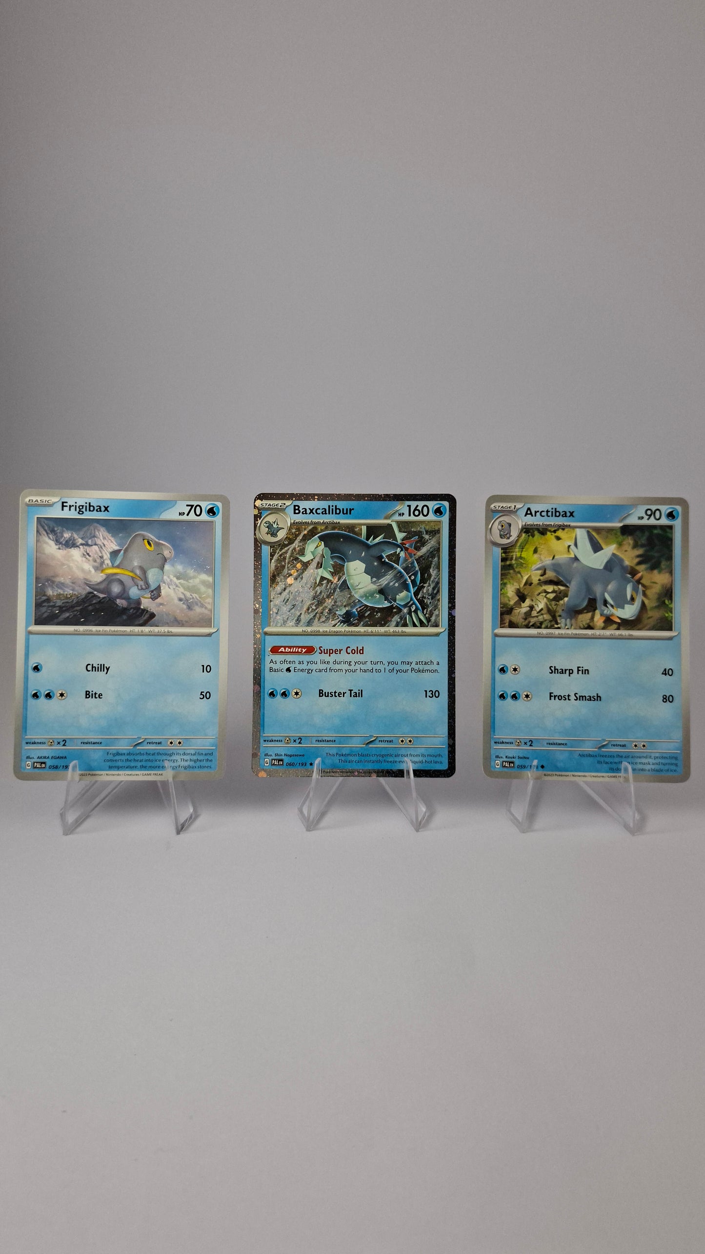Baxcalibur Evolution Line - Frigibax + Arctibax + Baxcalibur (Cosmos Holo)