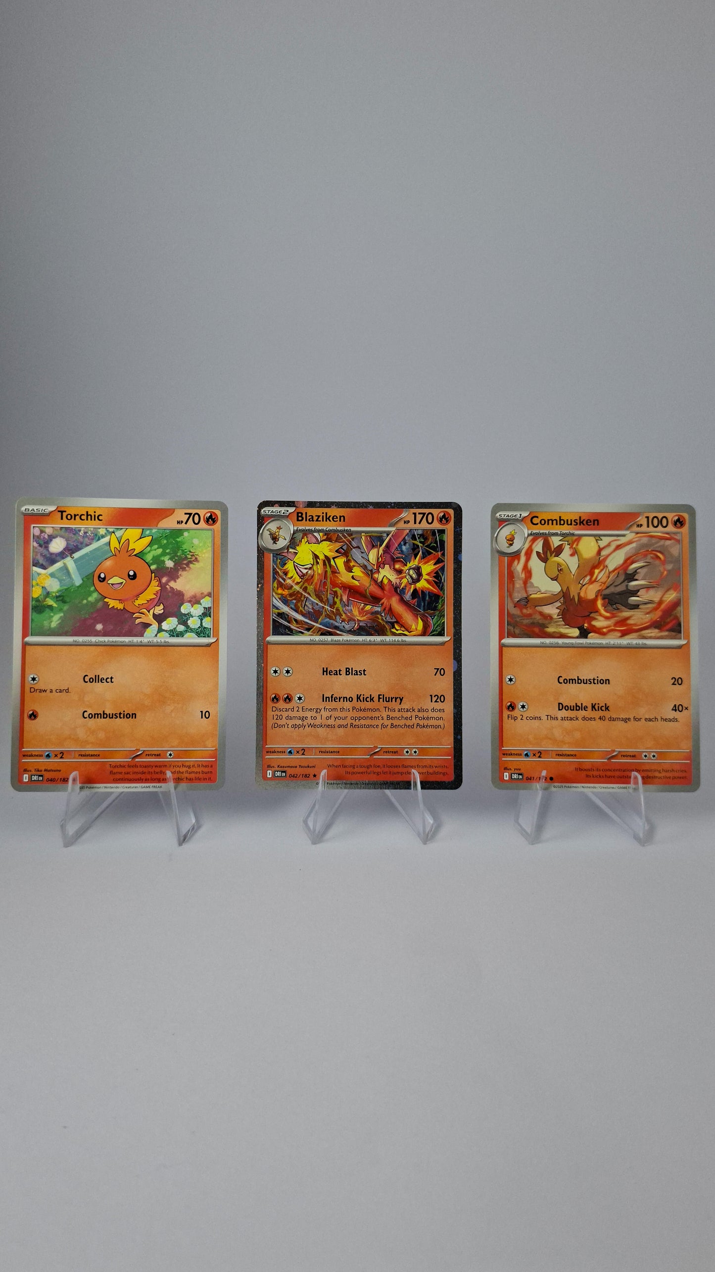 Blaziken Evolution Line - Torchic + Combusken + Blaziken (Cosmos Holo)