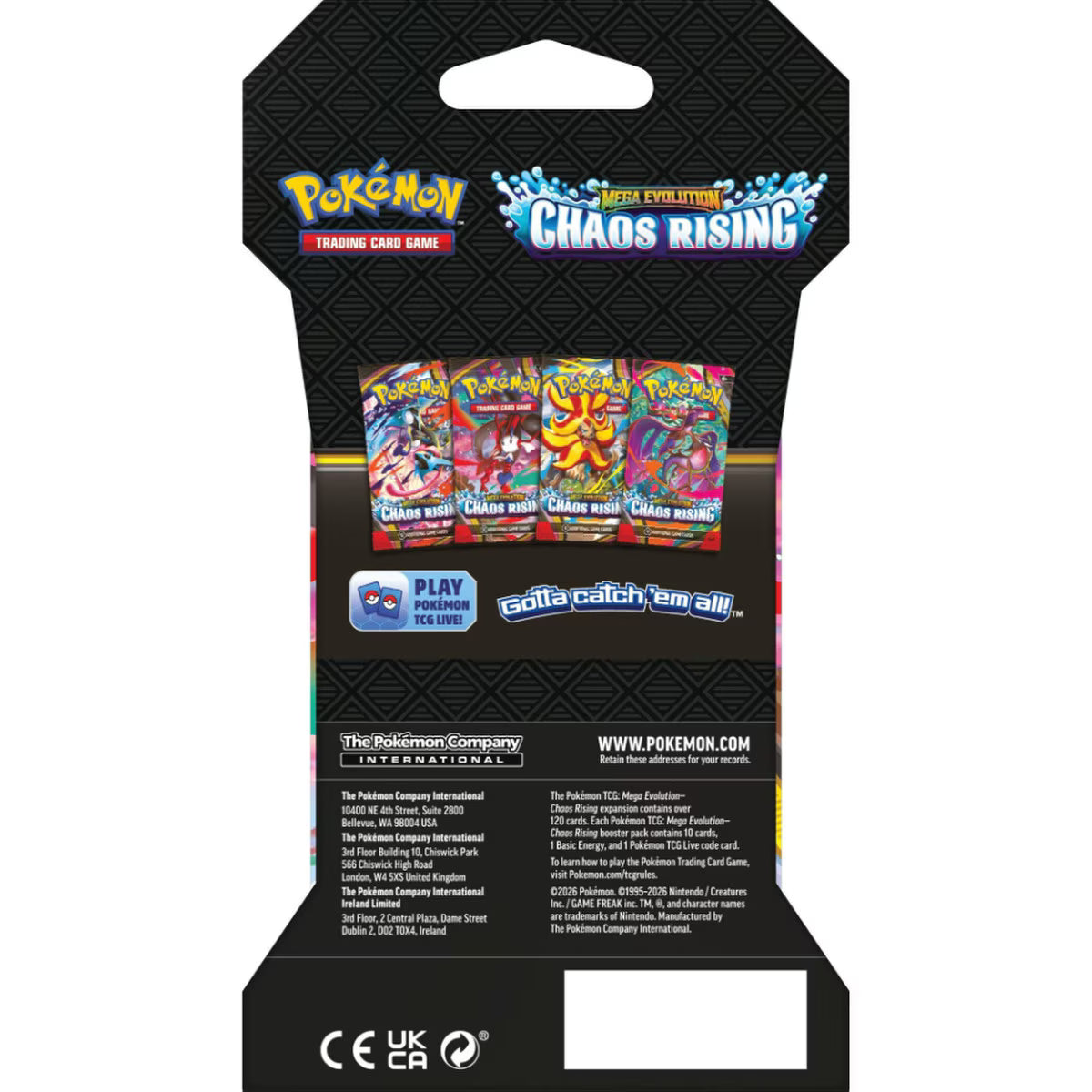 Pokemon Mega Evolution - Chaos Rising Sleeved Booster Pack