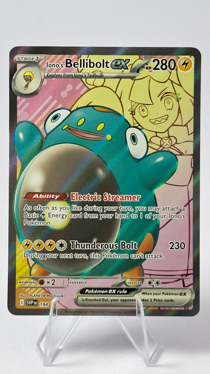 Iono's Bellibolt Evolution Line - Iono's Tadbulb (Cosmos Holo) + Iono's Bellibolt ex