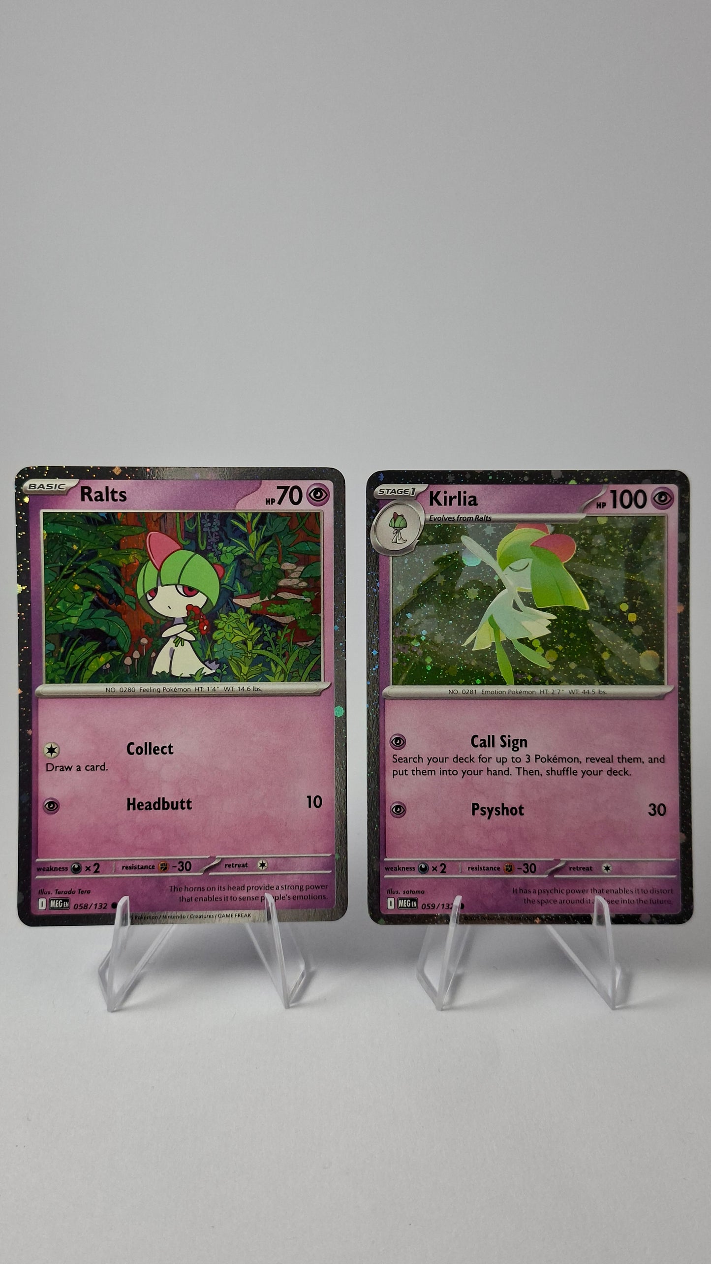 Kirlia Evolution Line - Ralts + Kirlia (Cosmos Holo)