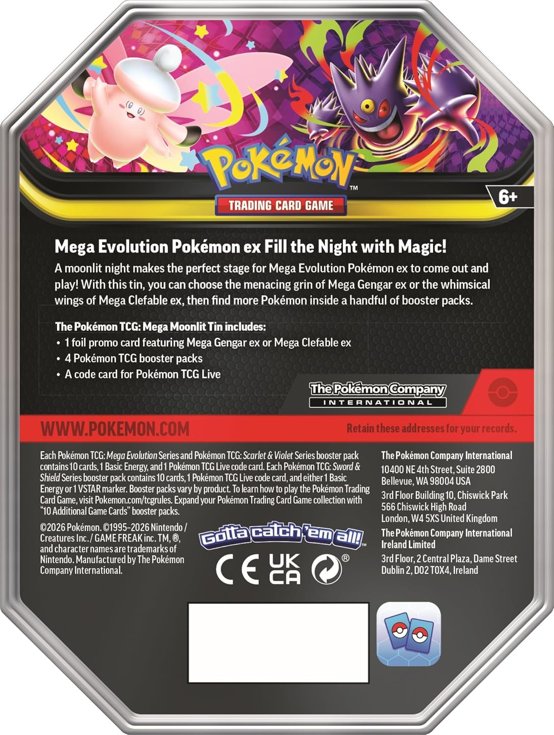 Pokémon Mega Moonlit ex Tin