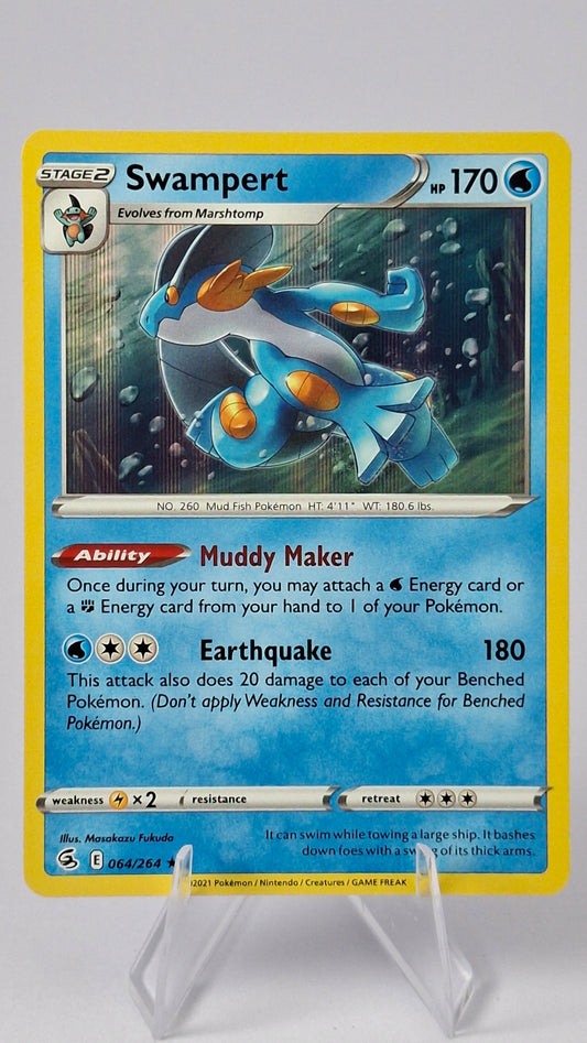 Swampert Evolution Line - Mudkip + Marshtomp + Swampert (Holo Rare)