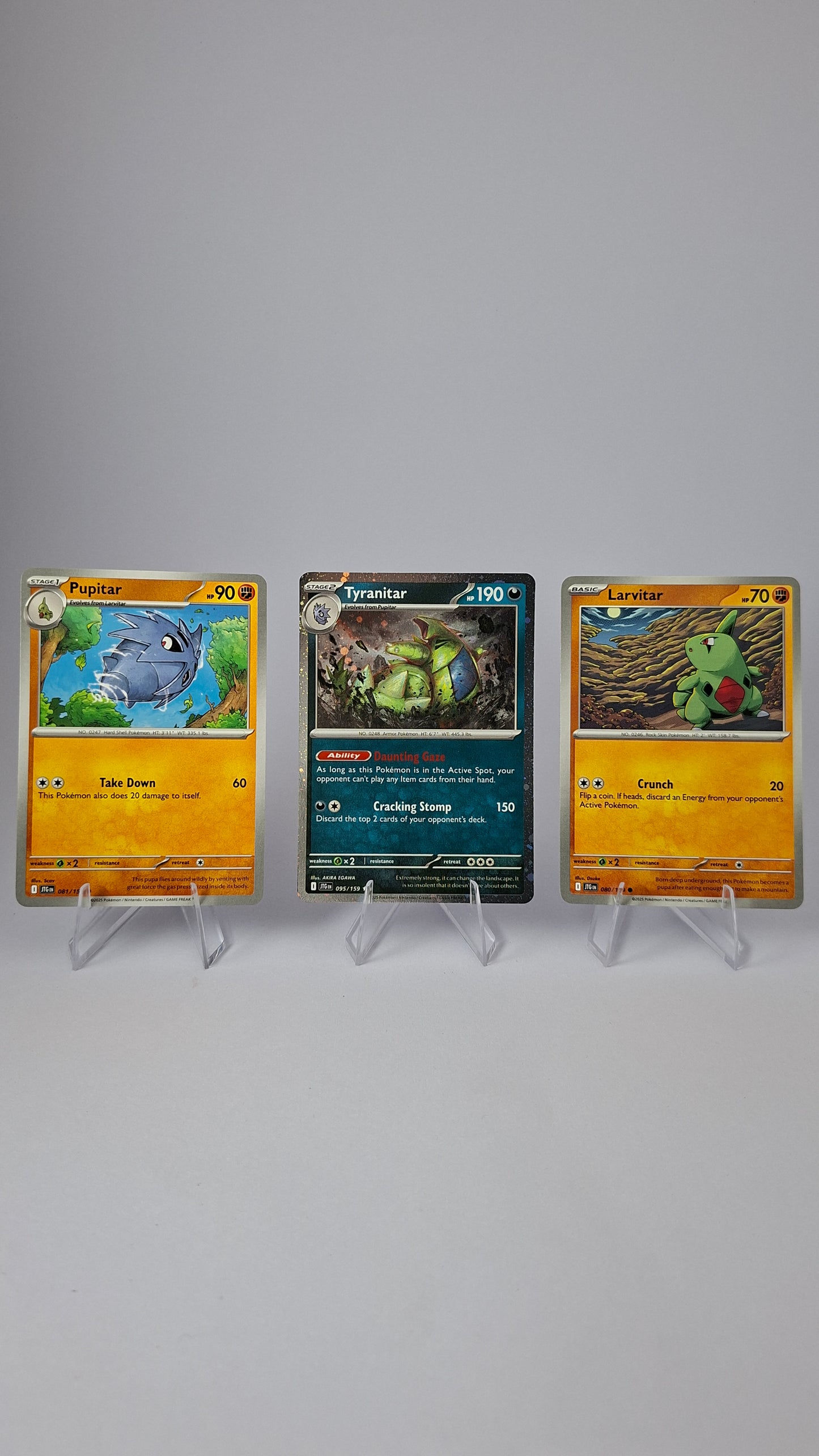 Tyranitar Evolution Line - Larvitar + Pupitar + Tyranitar (Cosmos Foil)