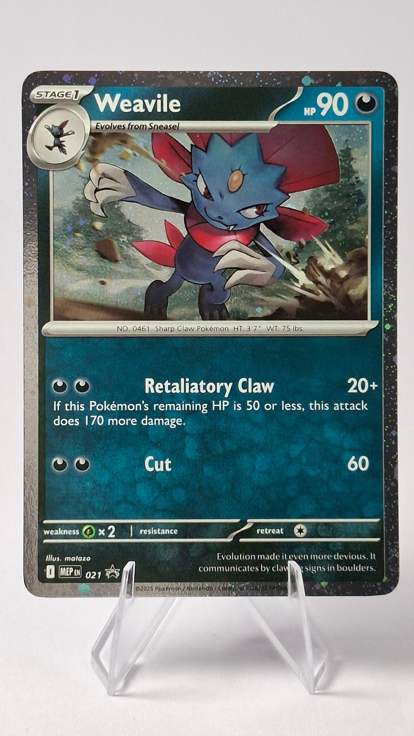 Weavile Evolution Line - Sneasel (Cosmos Holo) + Weavile (Cosmos Holo)